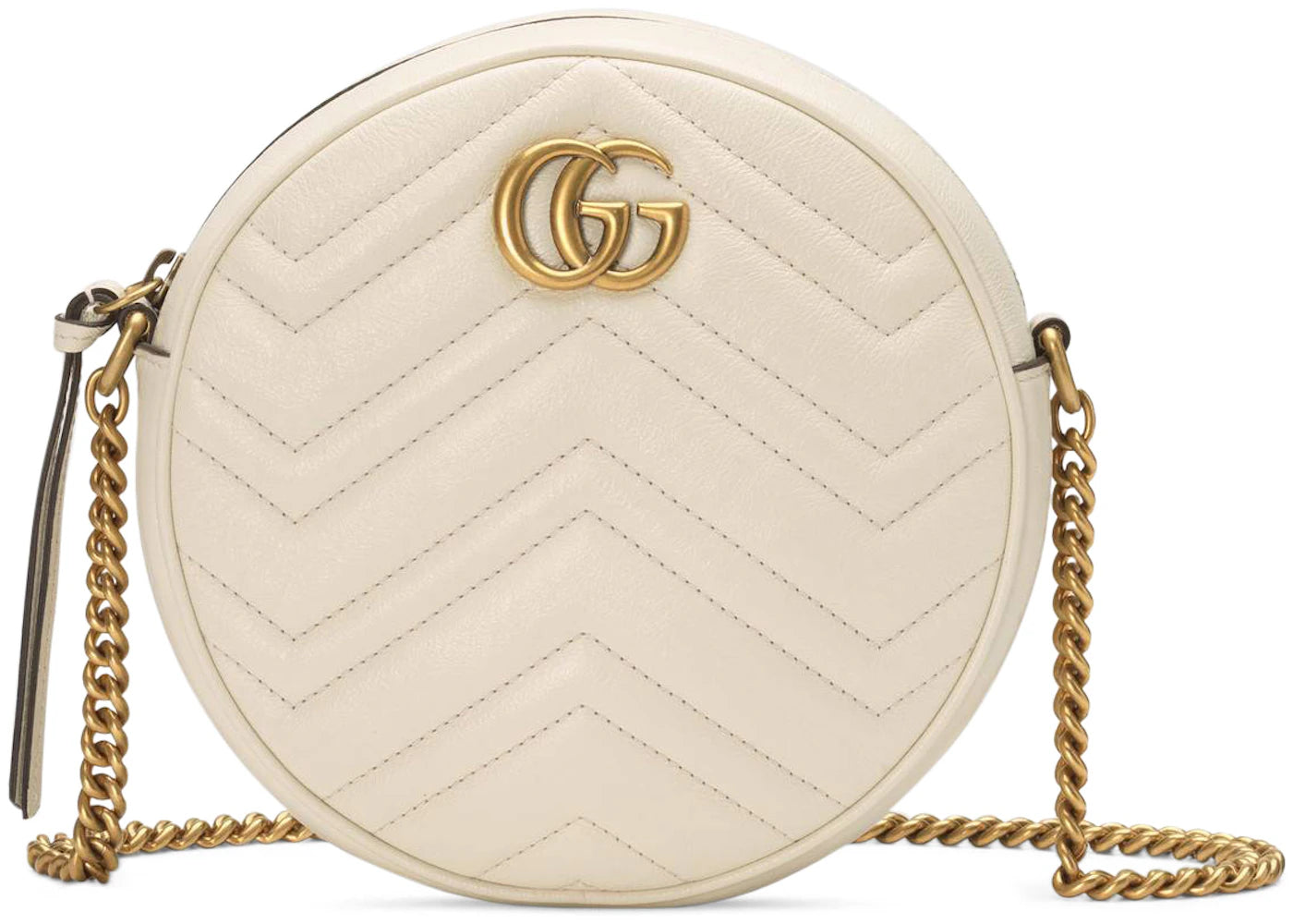 Gucci Gg Marmont Round Shoulder Bag Mini White