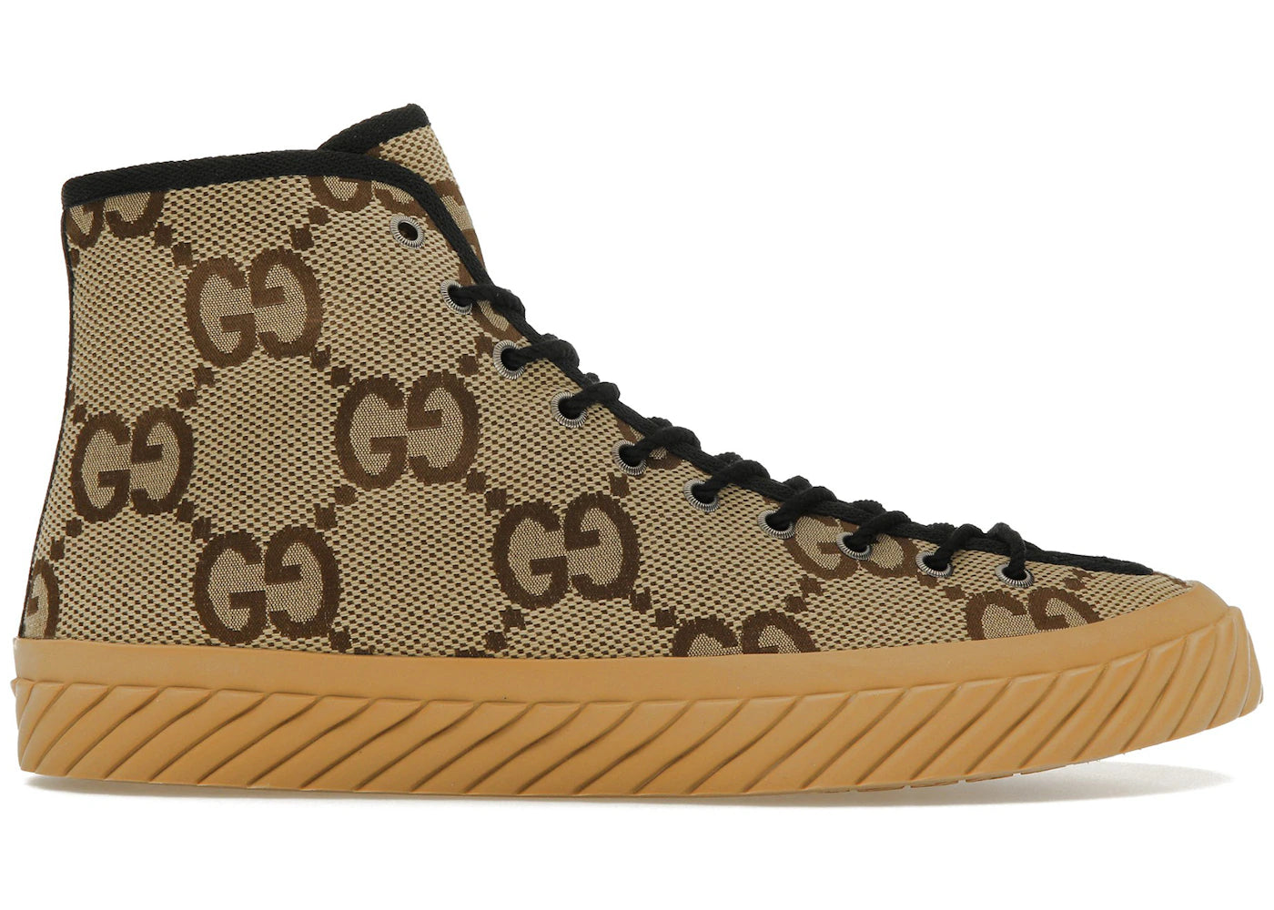 gucci maxi gg high top beige ebony