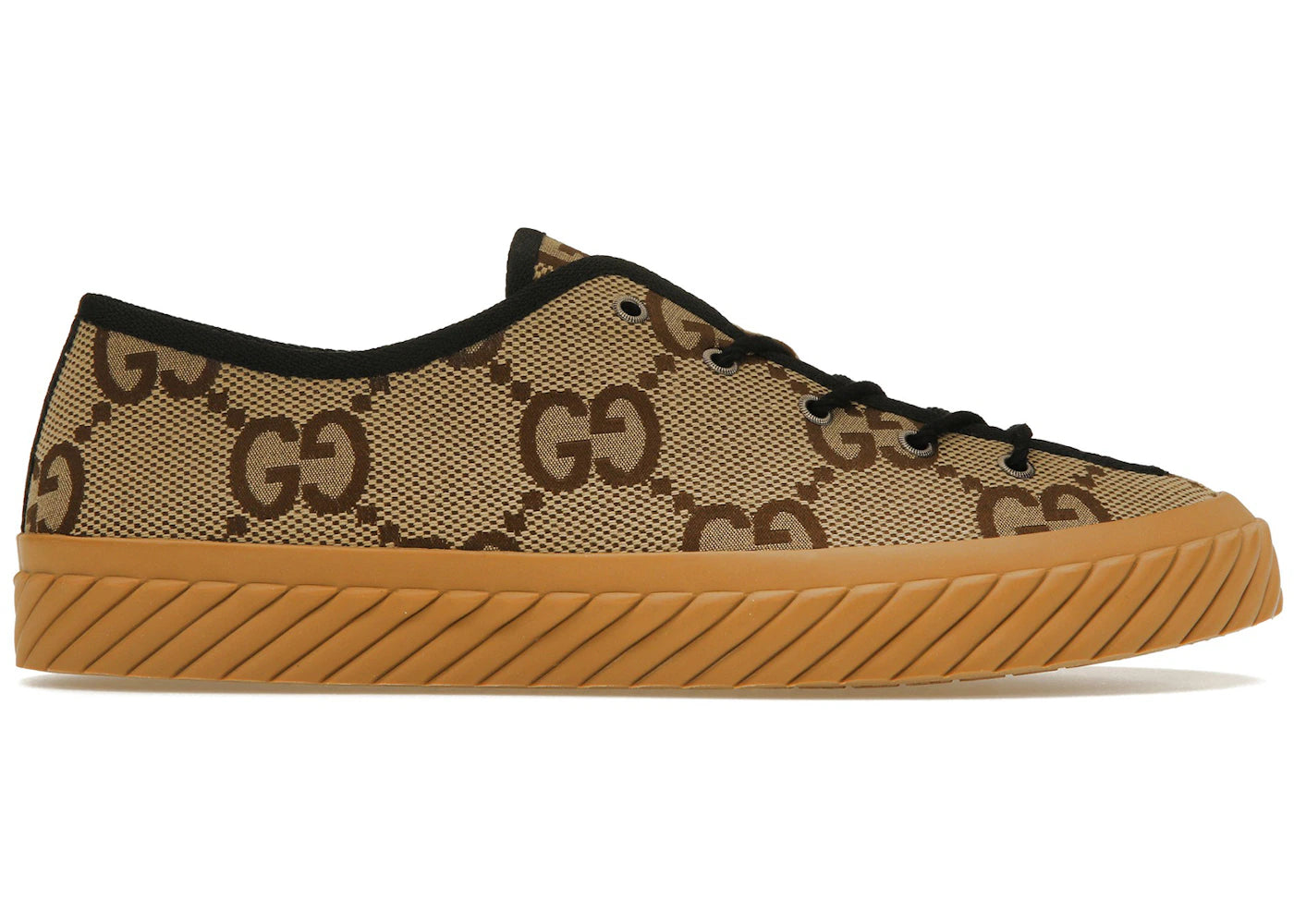 gucci maxi gg low top beige ebony