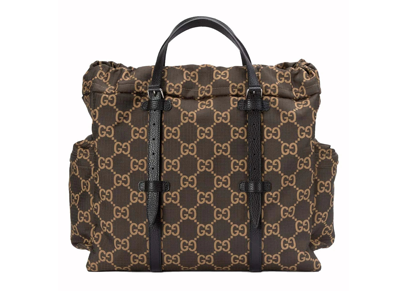 Gucci Medium Gg Polyester Tote Bag Ebony/Beige
