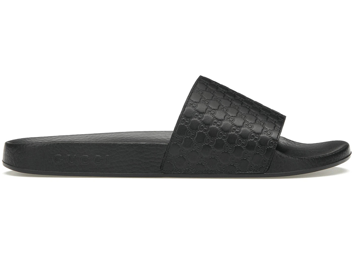 gucci microguccissima slide black (women's)