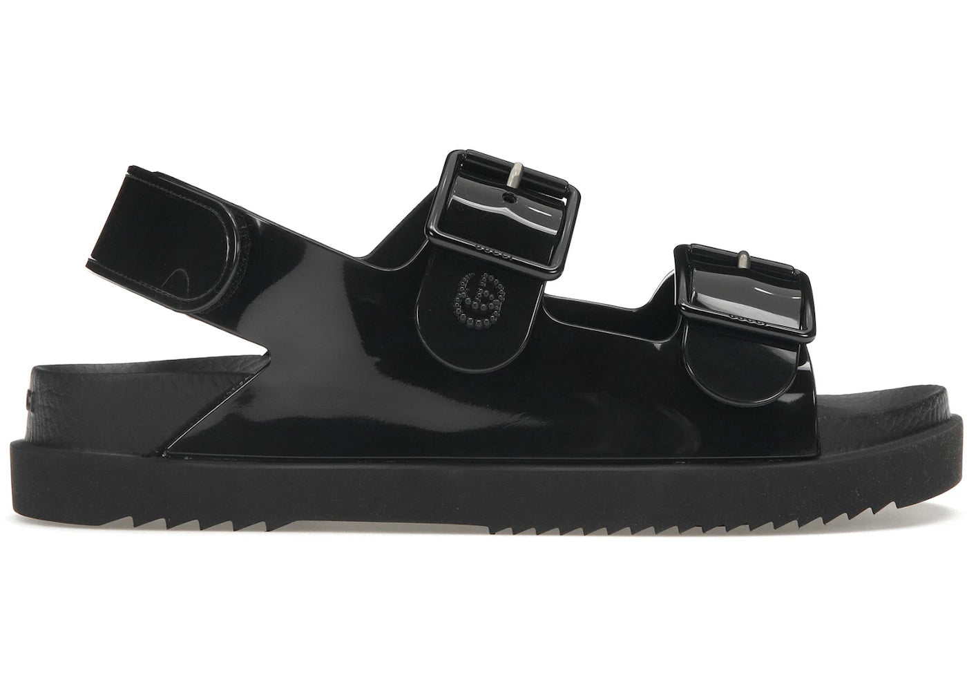 gucci mini double g sandal black rubber