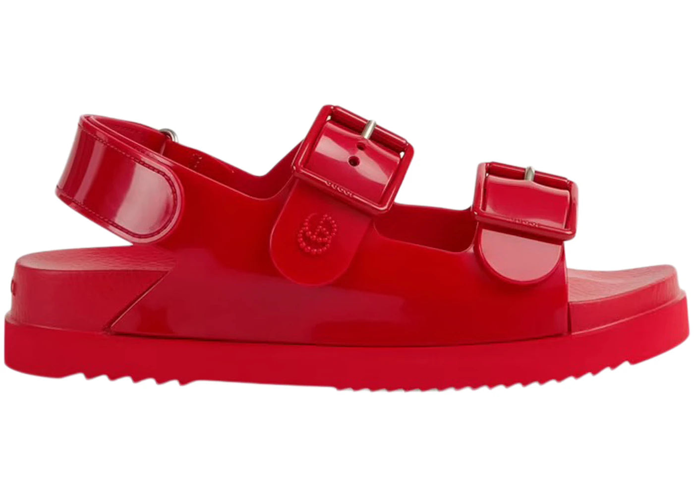 gucci mini double g sandal red rubber