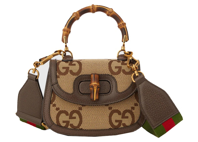 Gucci Mini Jumbo Gg Bag With Bamboo Camel/Ebony – Kicks Machine