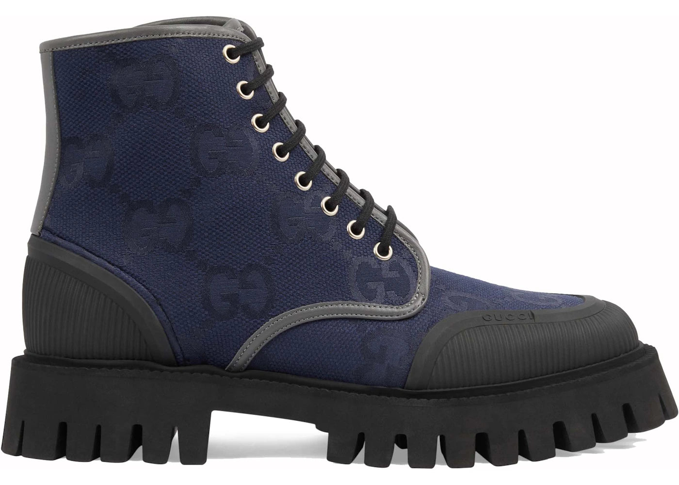 gucci novo lug-sule ankle booties navy