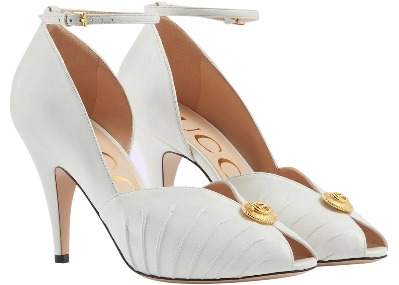 Gucci Open-Toe 94Mm Sandal White Leather