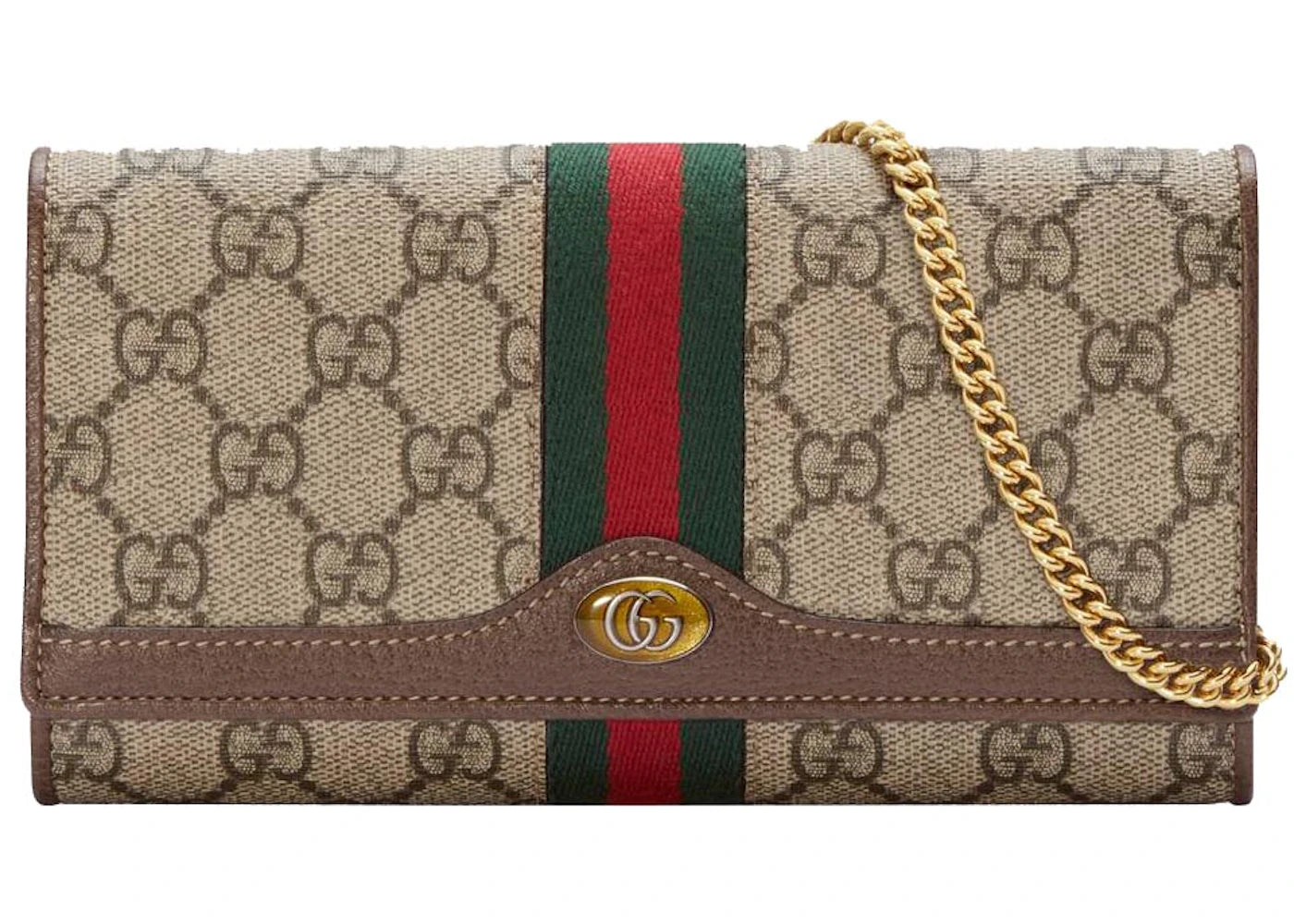 Gucci Ophidia Gg Chain Wallet Beige/Ebony