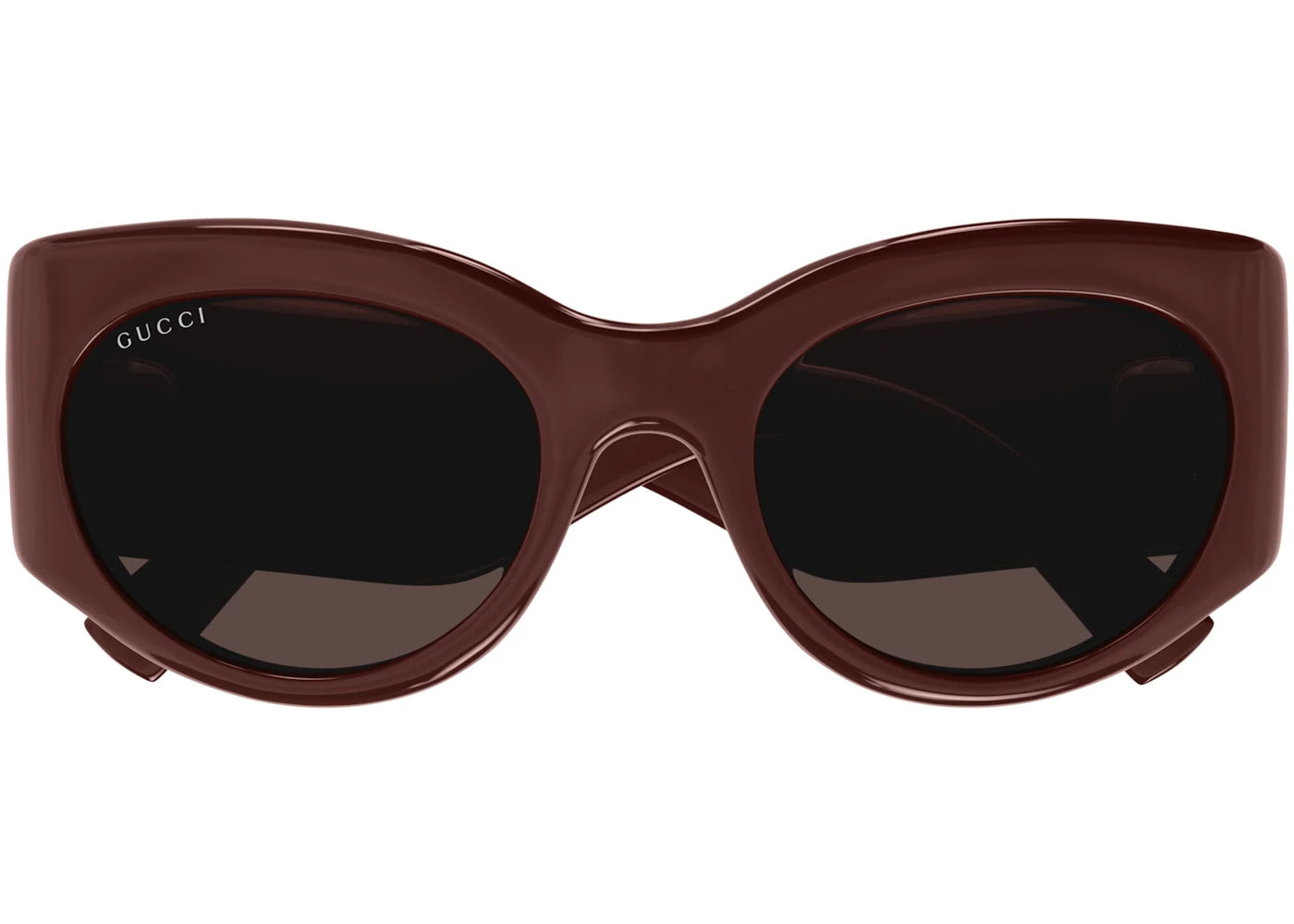 Gucci Oval Sunglasses Burgundy/Brown Gg1544S-002