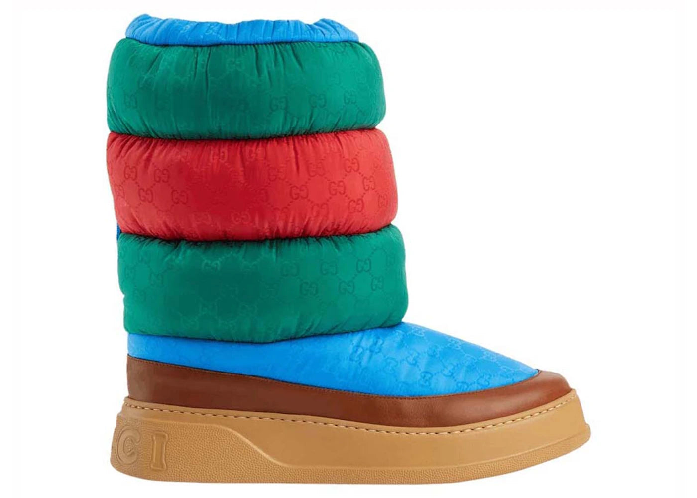 gucci padded snow boots green multi