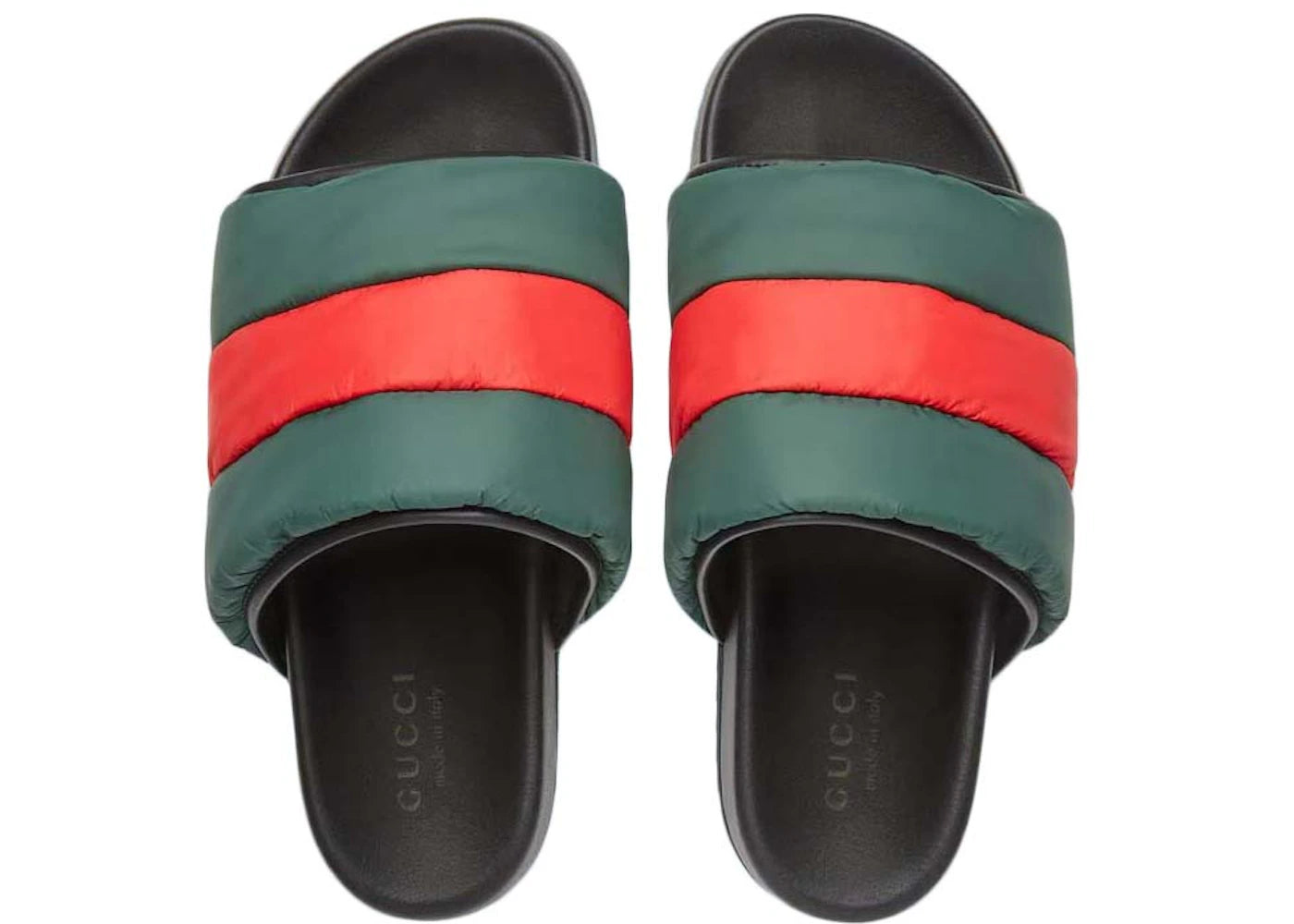 gucci padded web slide red green