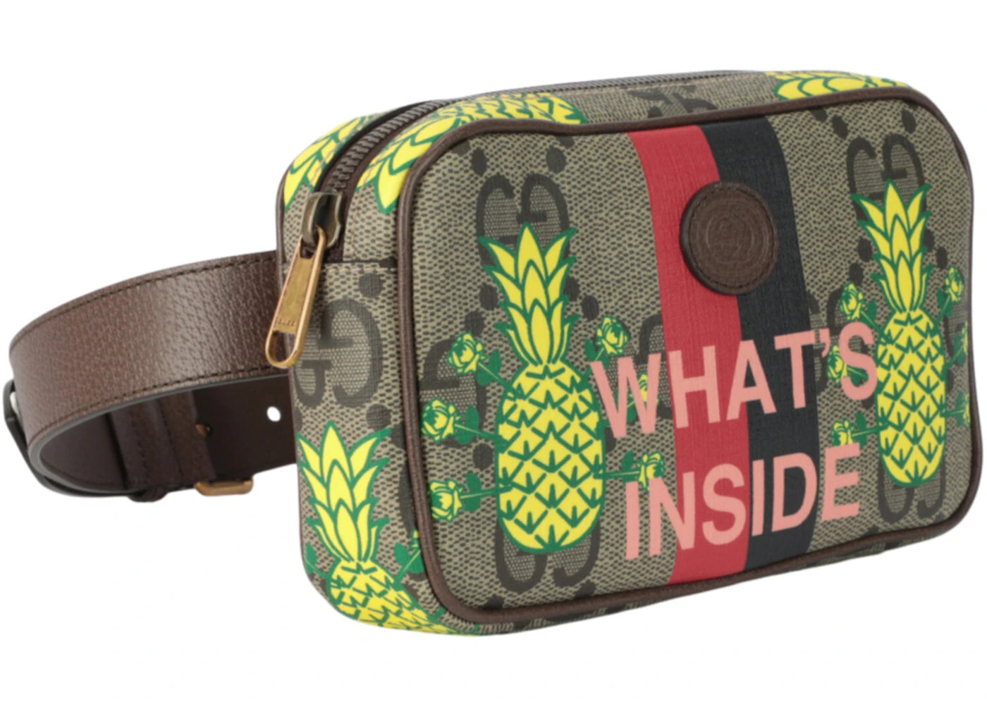 Gucci Pineapple Gg Supreme Belt Bag Brown