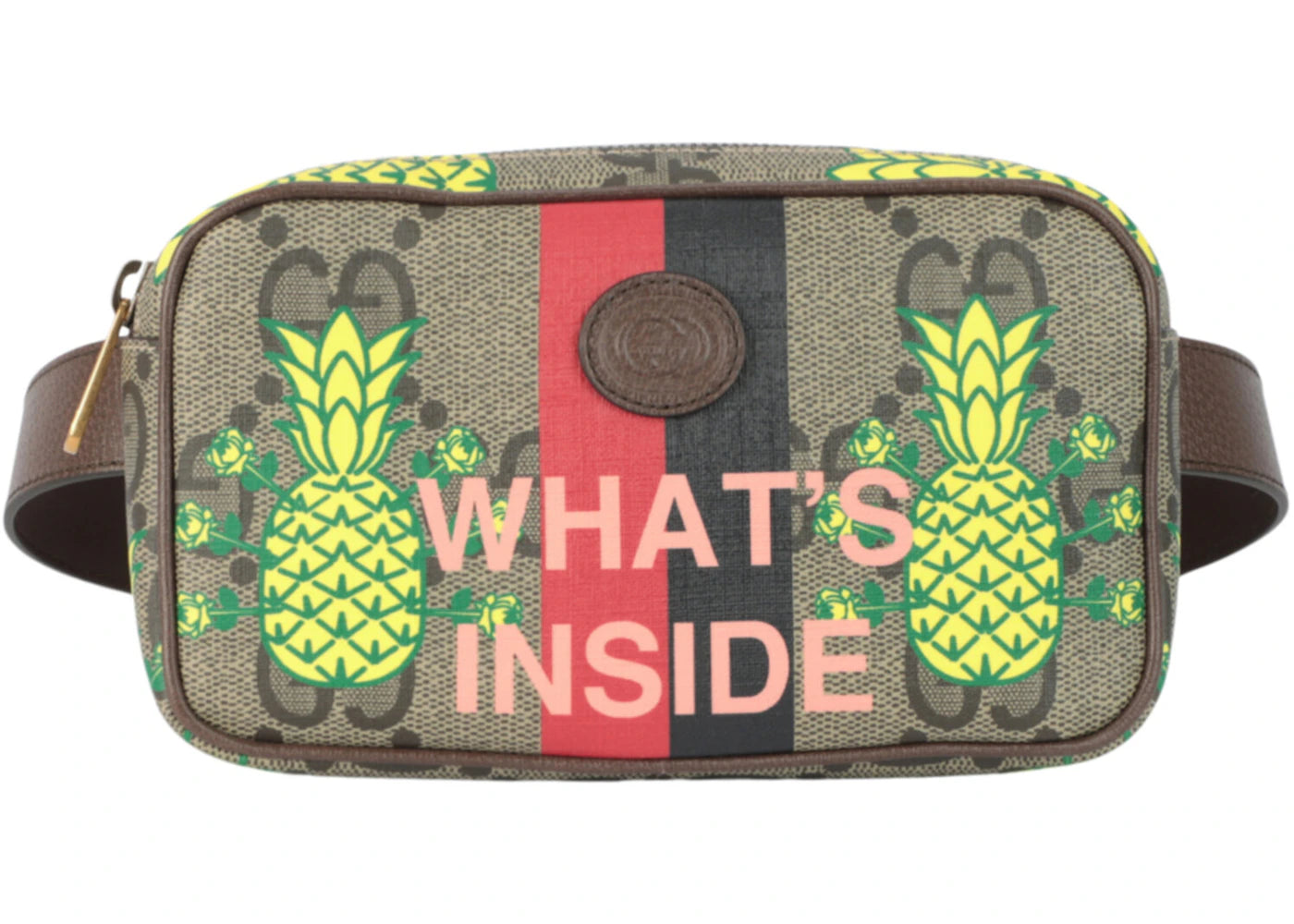Gucci Pineapple Gg Supreme Belt Bag Brown