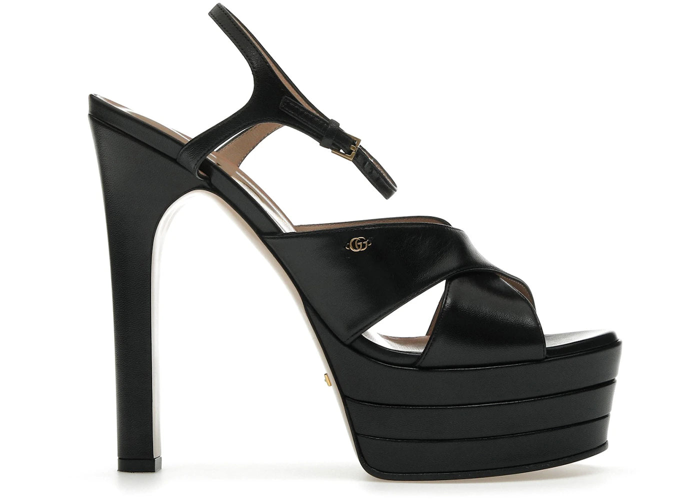 gucci platform sandal black (women's)