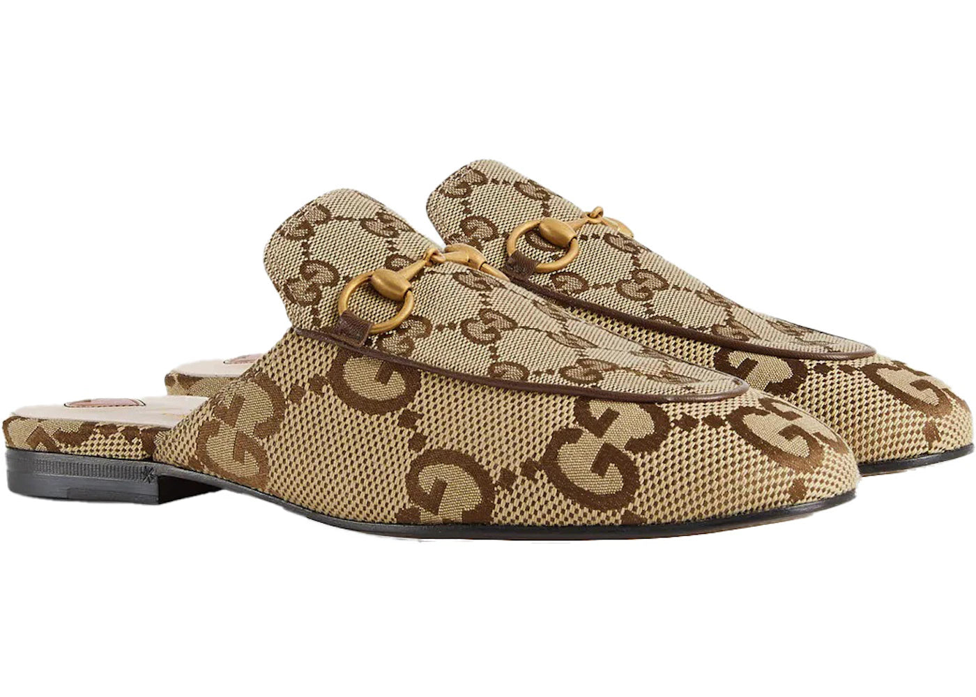 gucci princetown slipper jumbo gg camel canvas