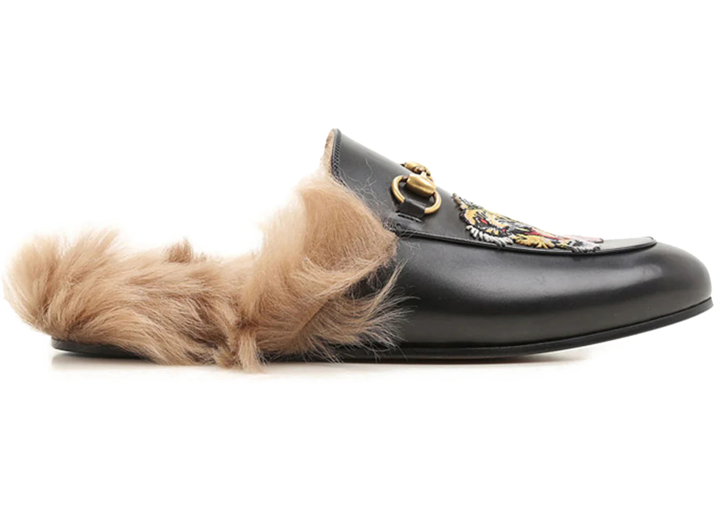 Gucci Princetown Slipper Tiger Applique Black