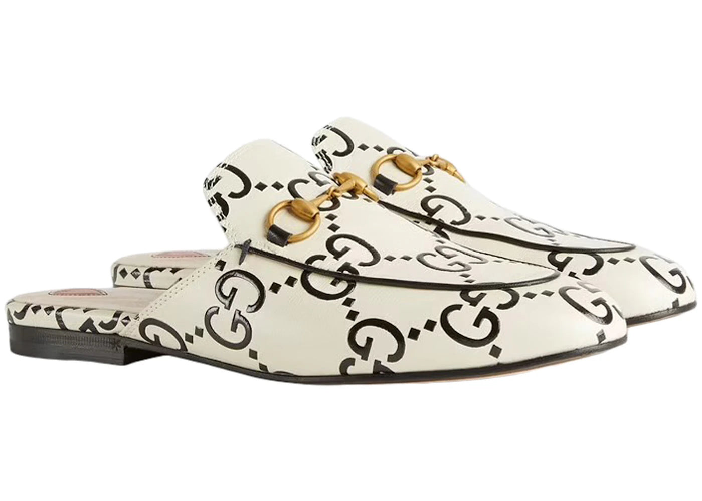 gucci princetown slipper white gg debossed leather