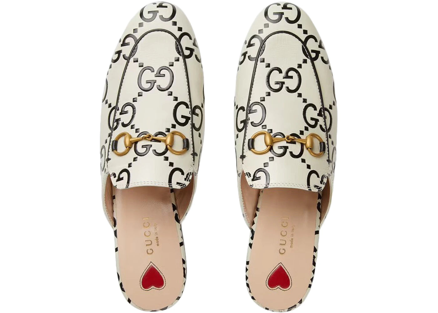 gucci princetown slipper white gg debossed leather