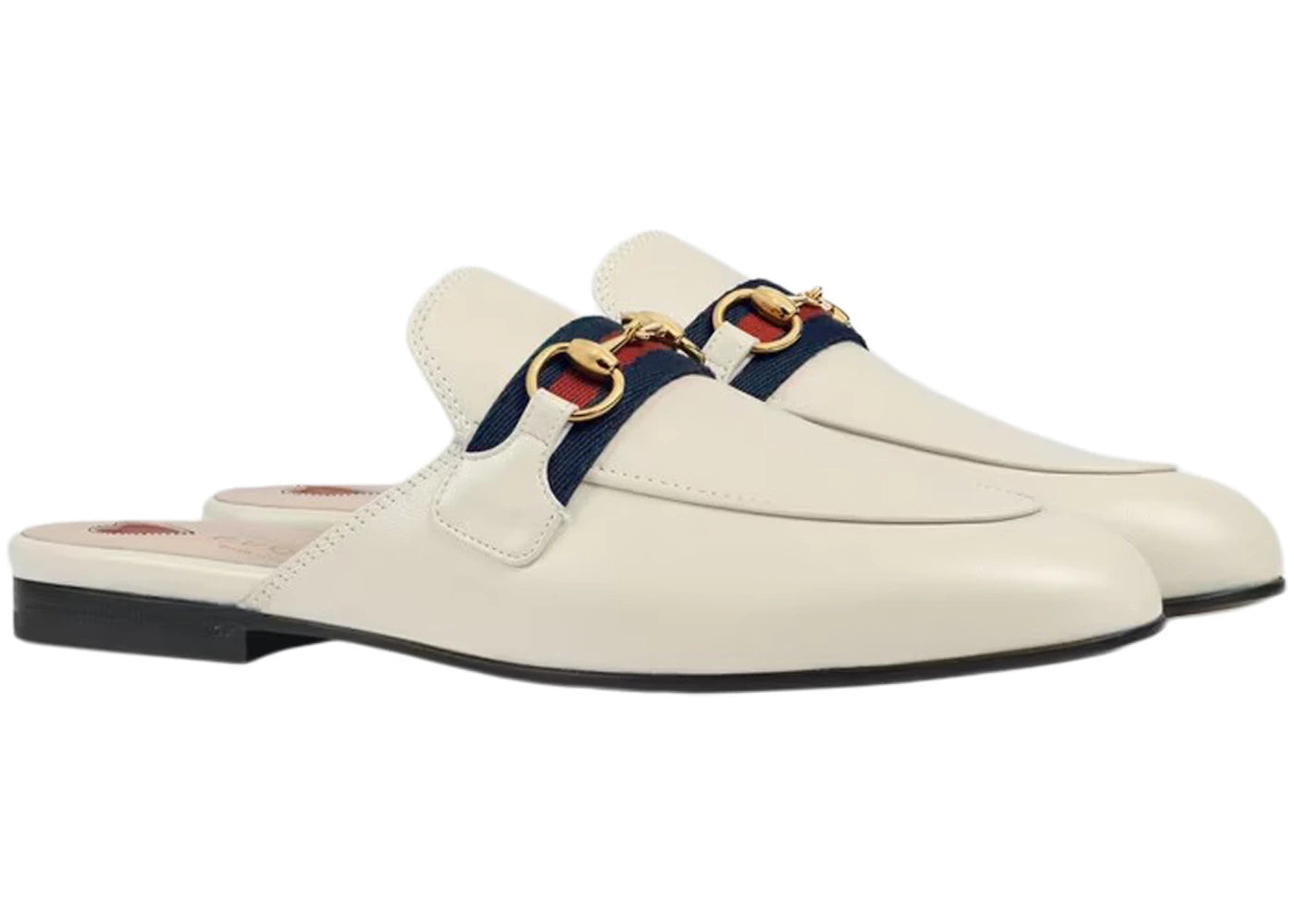 gucci princetown slipper white web leather