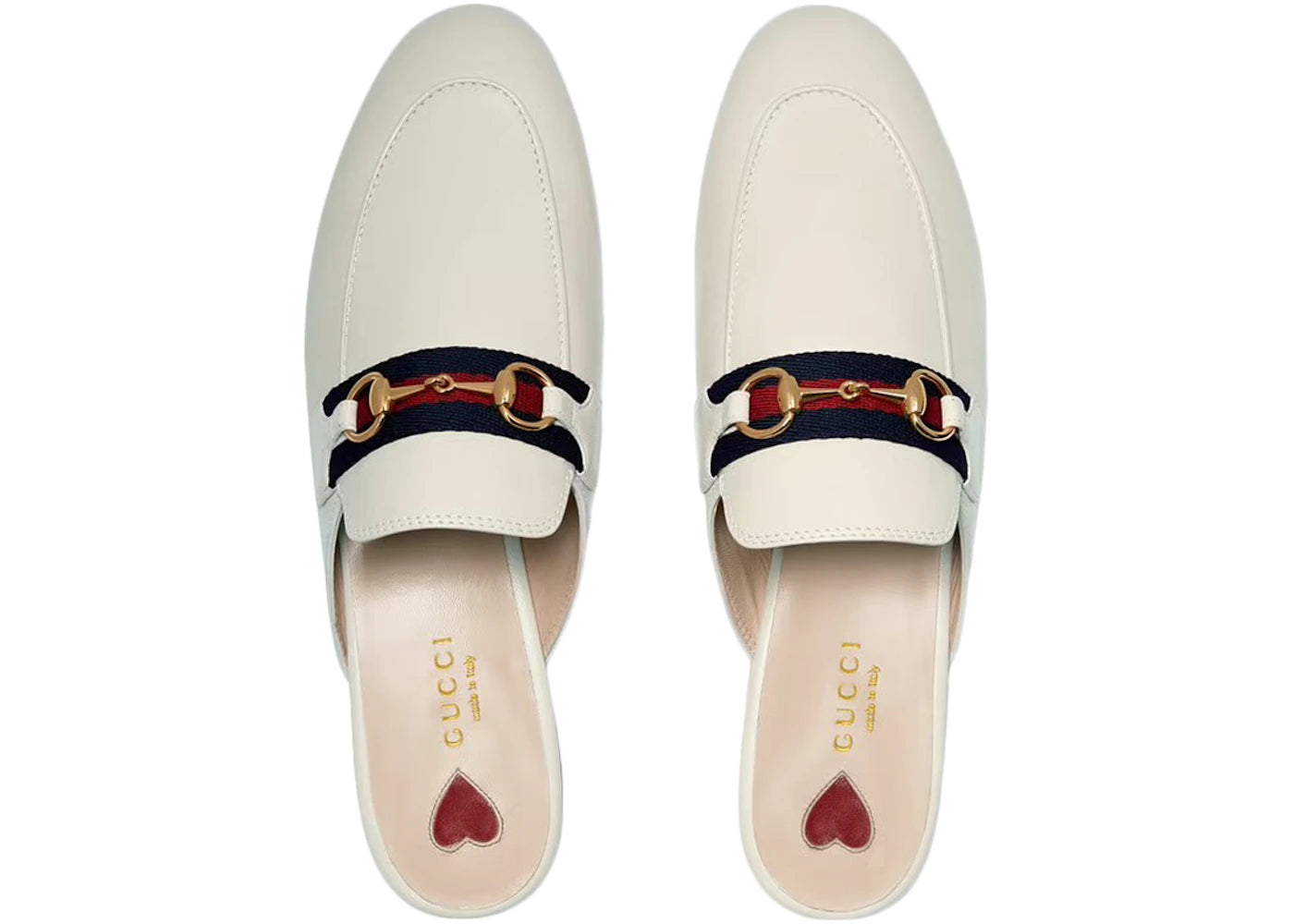 gucci princetown slipper white web leather