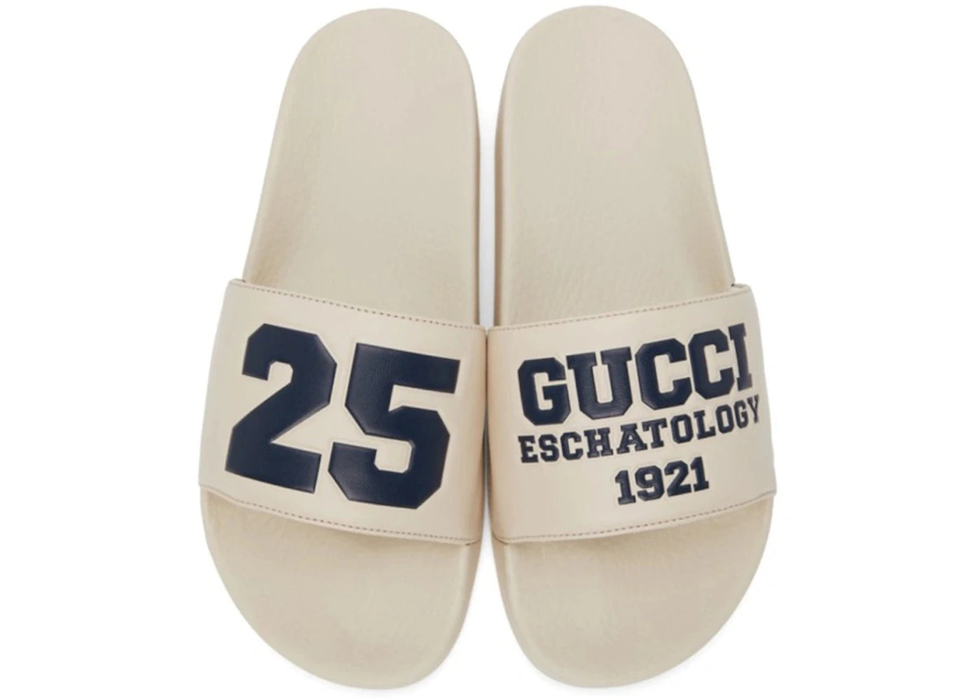 gucci pursuit rubber slide ivory blue