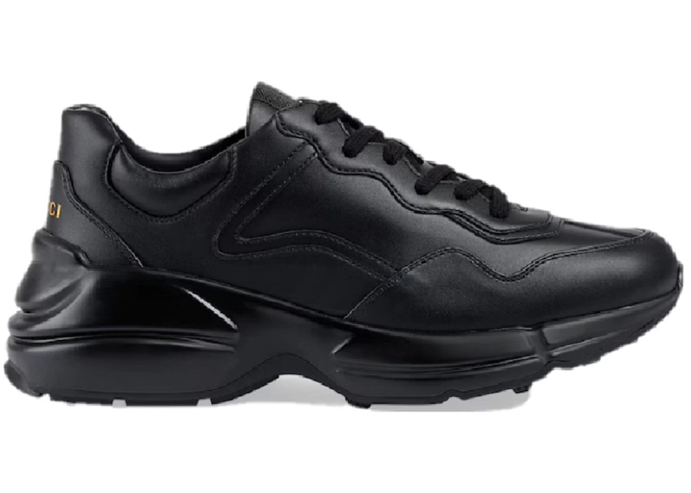 gucci rhyton black leather (women's)