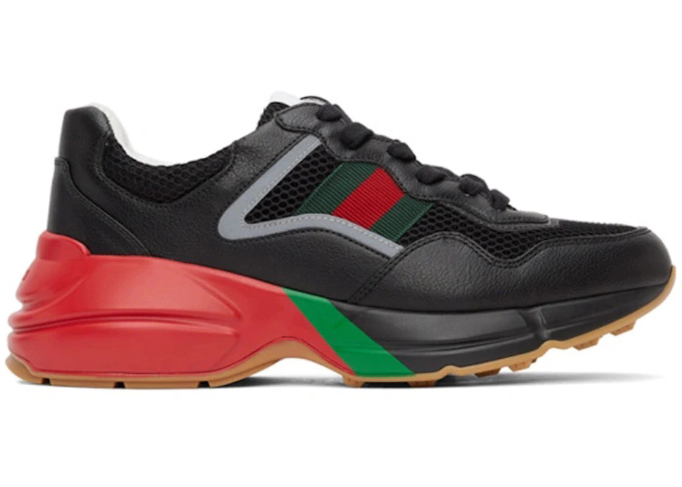 gucci rhyton sneaker black red green