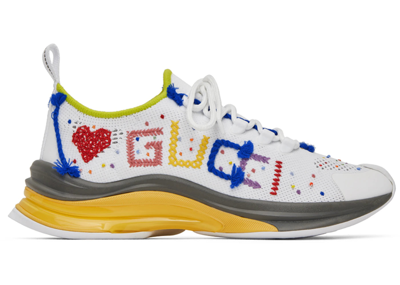 gucci run lovelight white blue red