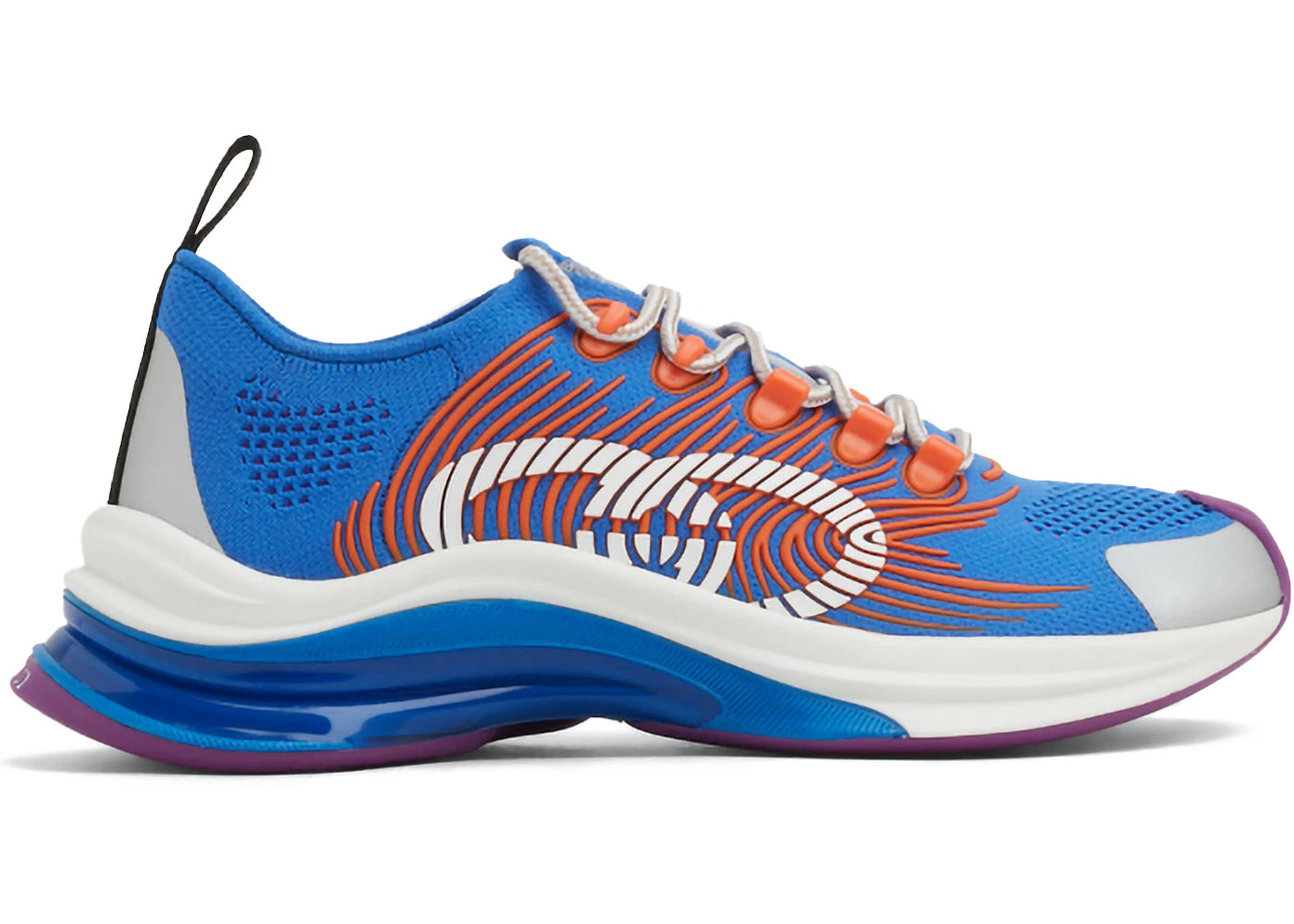 gucci run monogram sneakers blue orange