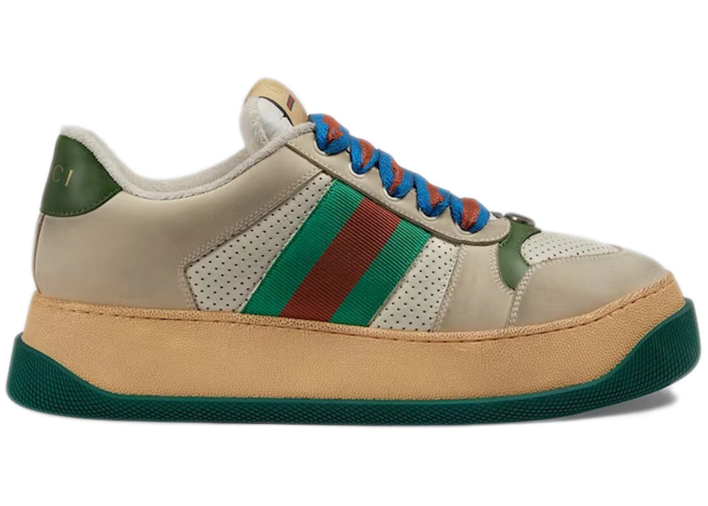 gucci screener beige green red web