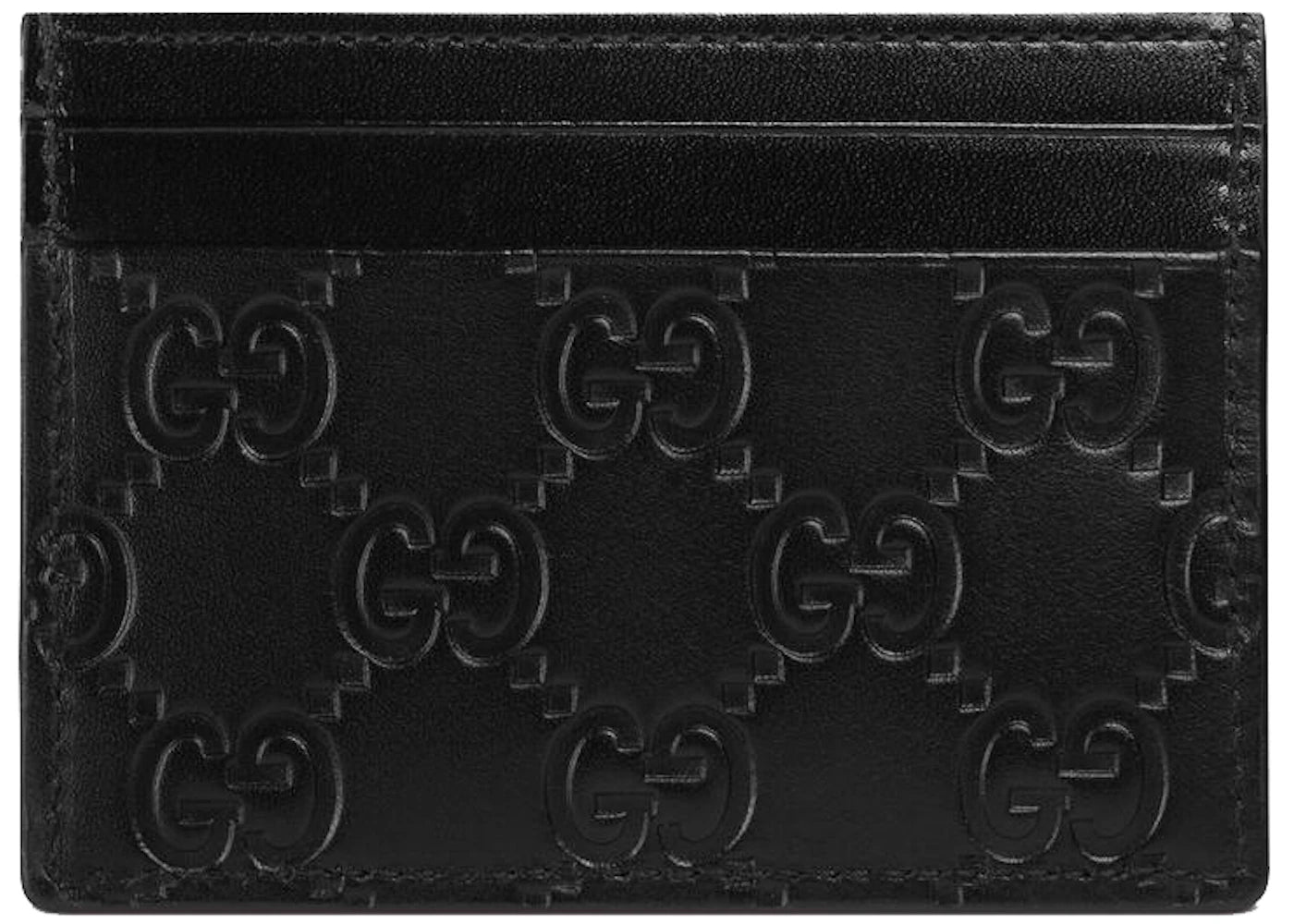 Gucci Signature Leather Card Holder Gg (5 Card Slot) Black