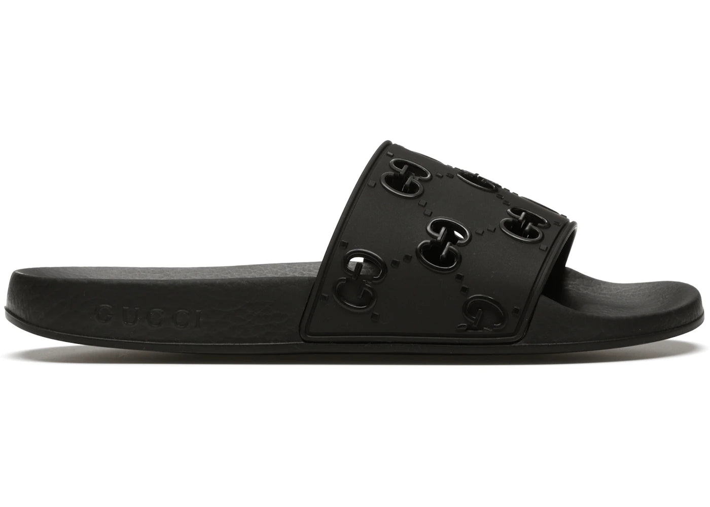 gucci slide black rubber (women's)