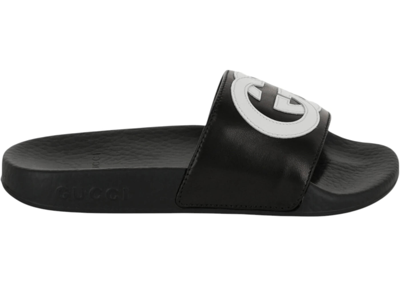 gucci slide interlocking g black white (kids)