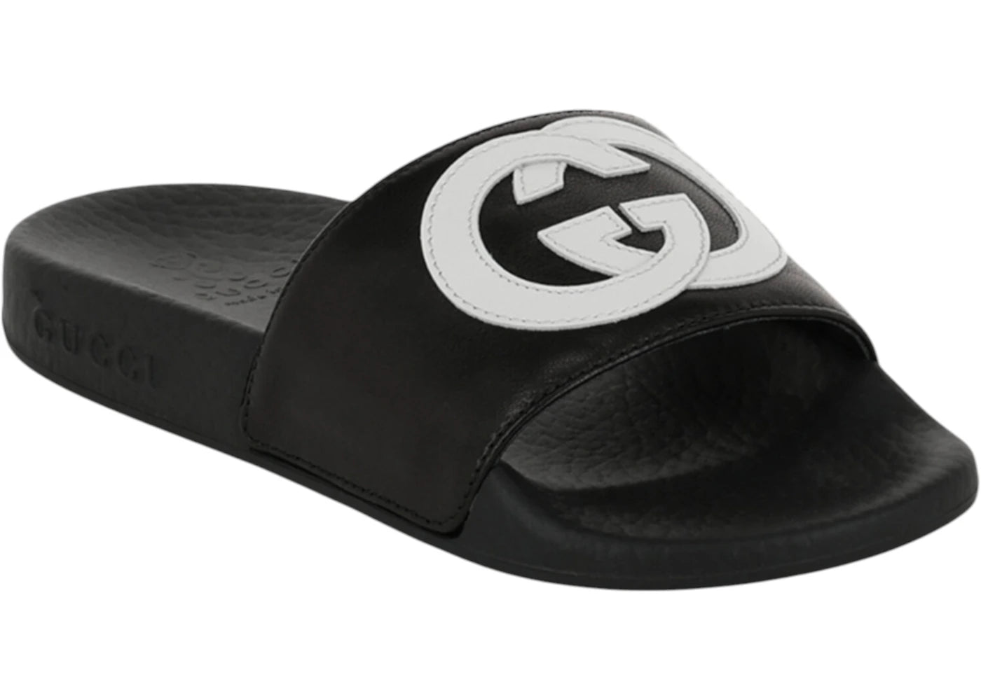gucci slide interlocking g black white (kids)