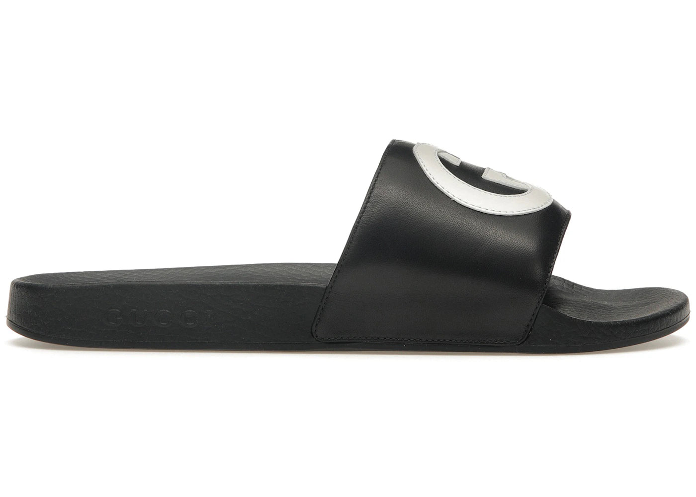 gucci slide interlocking g leather black