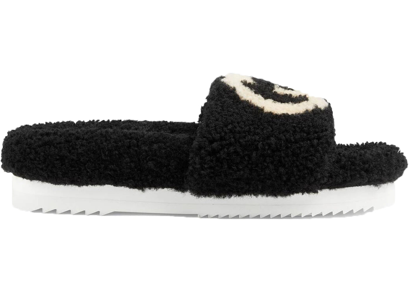 gucci slide interlocking g wool black (women's)