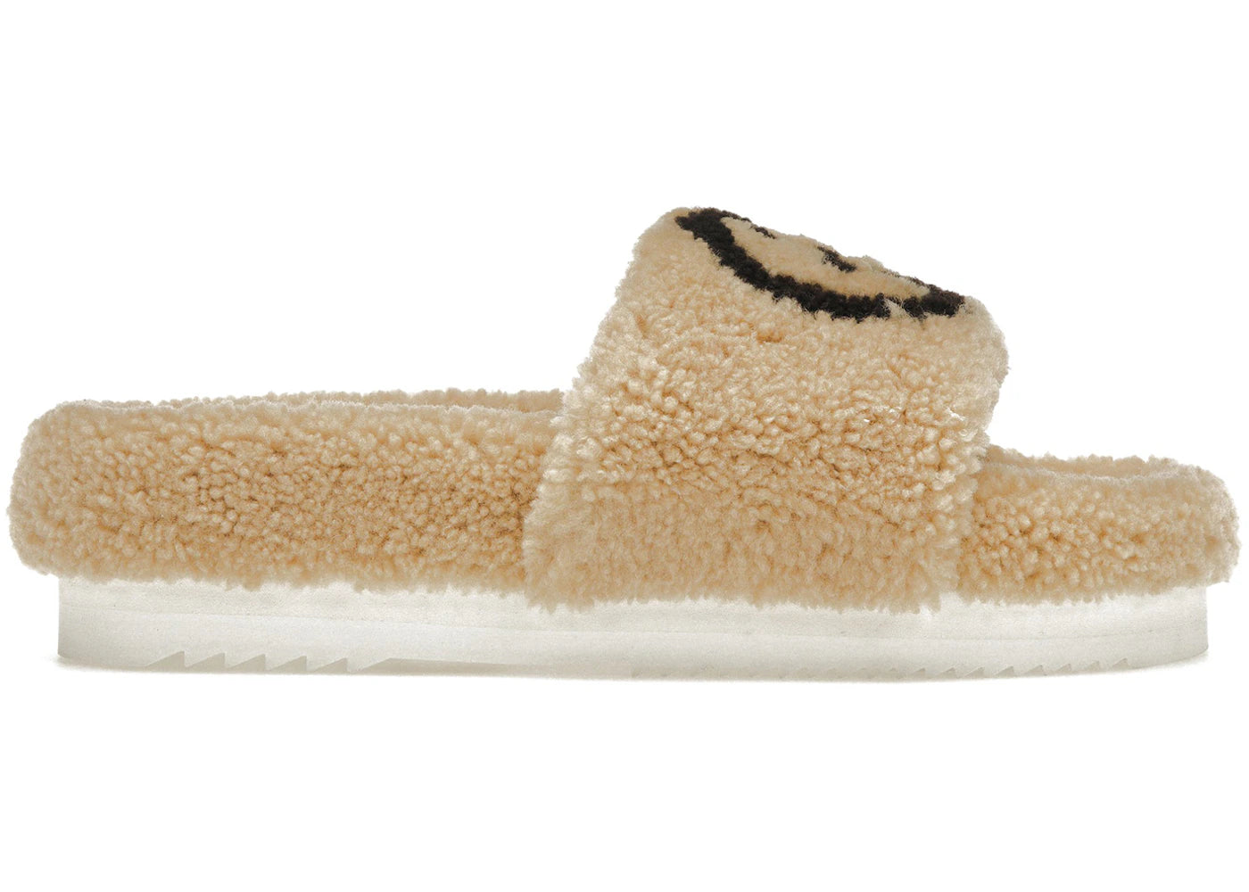 gucci slide interlocking g wool light brown (women's)