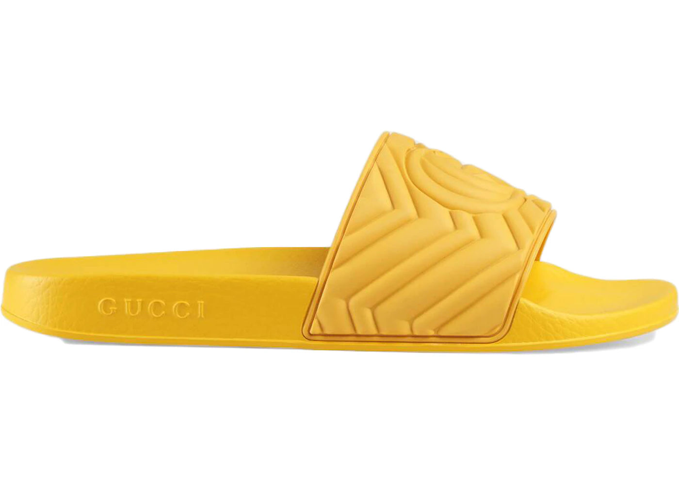 gucci slide matelasse yellow
