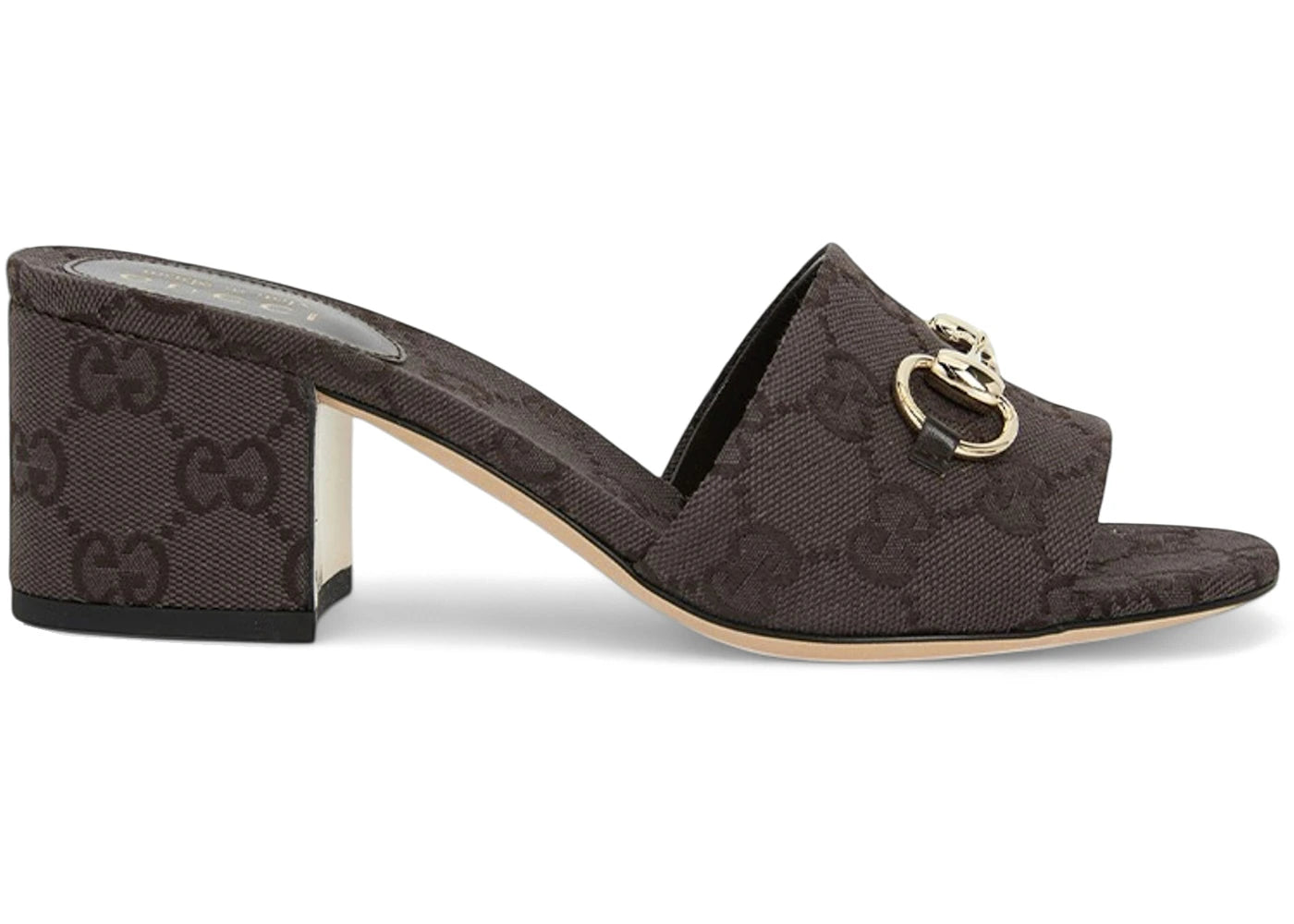 Gucci Slide Sandal Horsebit Dark Brown Gg Canvas (Women'S)