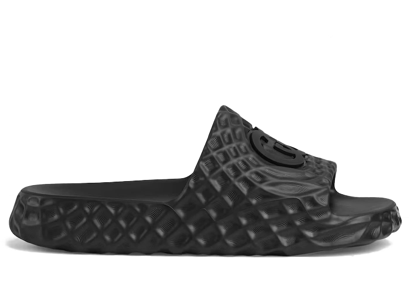 gucci slide sandal interlocking g black water ripples