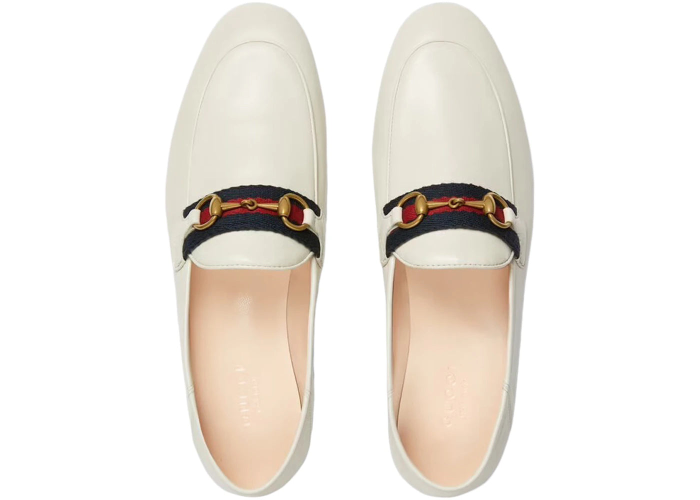 gucci slip on loafer with web white leather