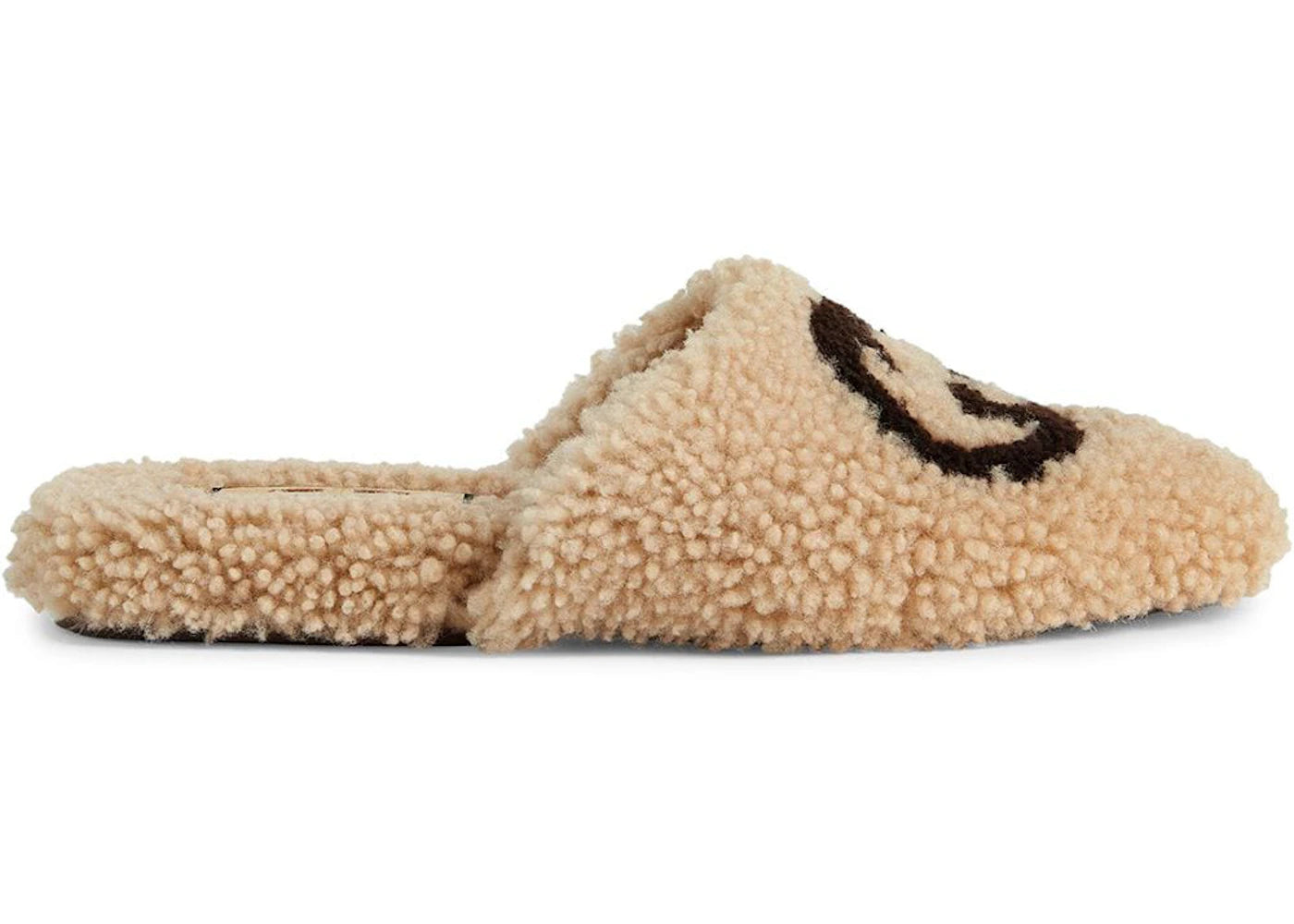 gucci interlocking g slippers beige sherling