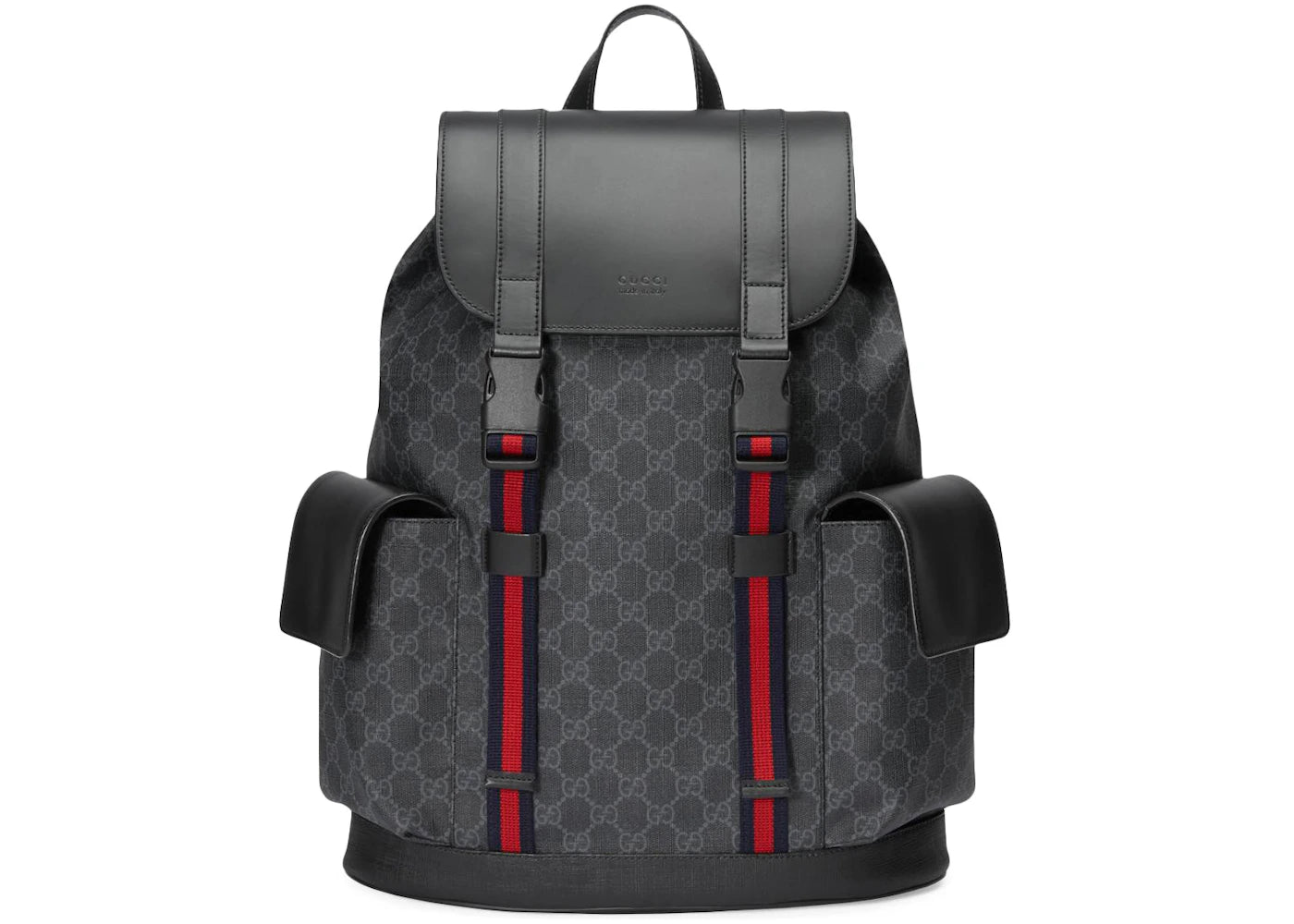 Gucci Soft Backpack Gg Supreme Blue/Red Web Black/Grey