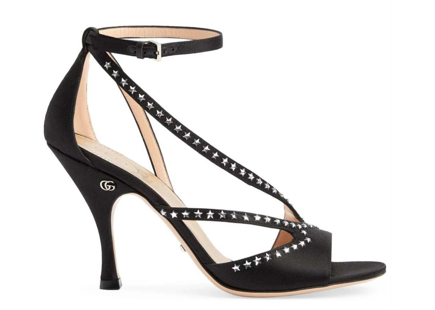gucci star-embellished gg (95mm) sandals black (women's)