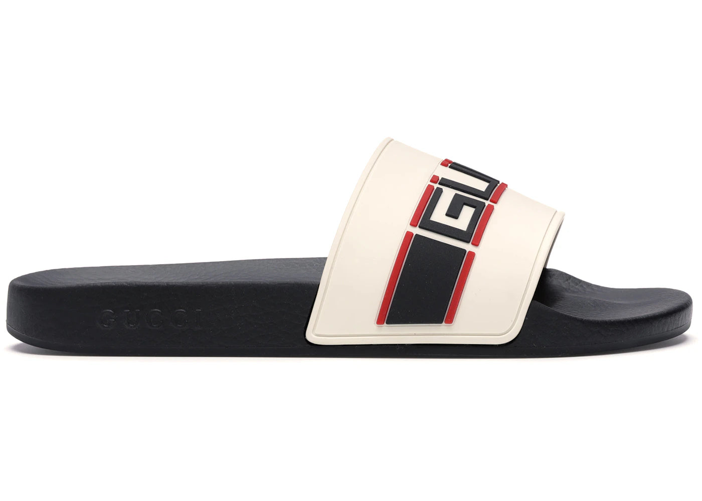 gucci stripe slide white