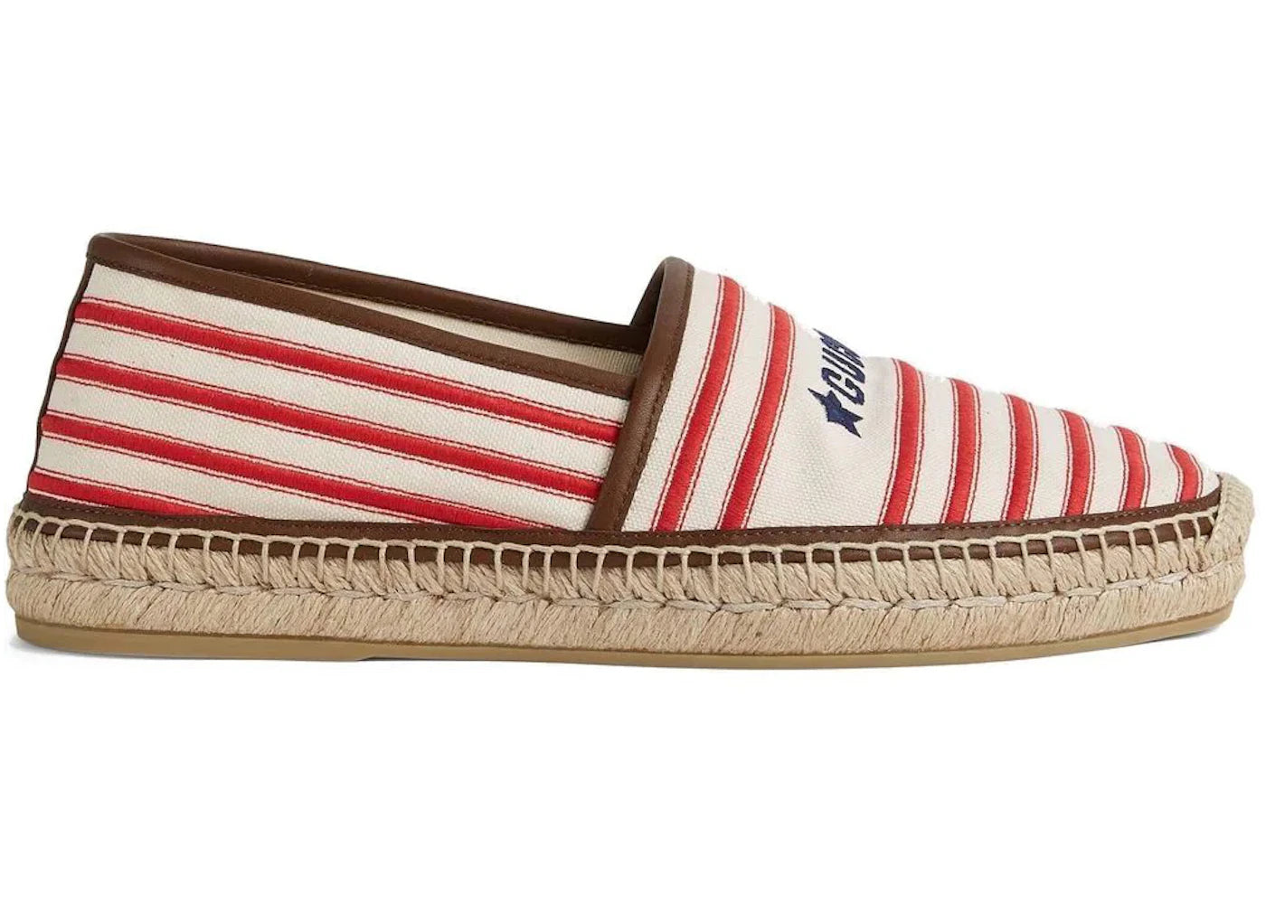 gucci striped star espadrille red white