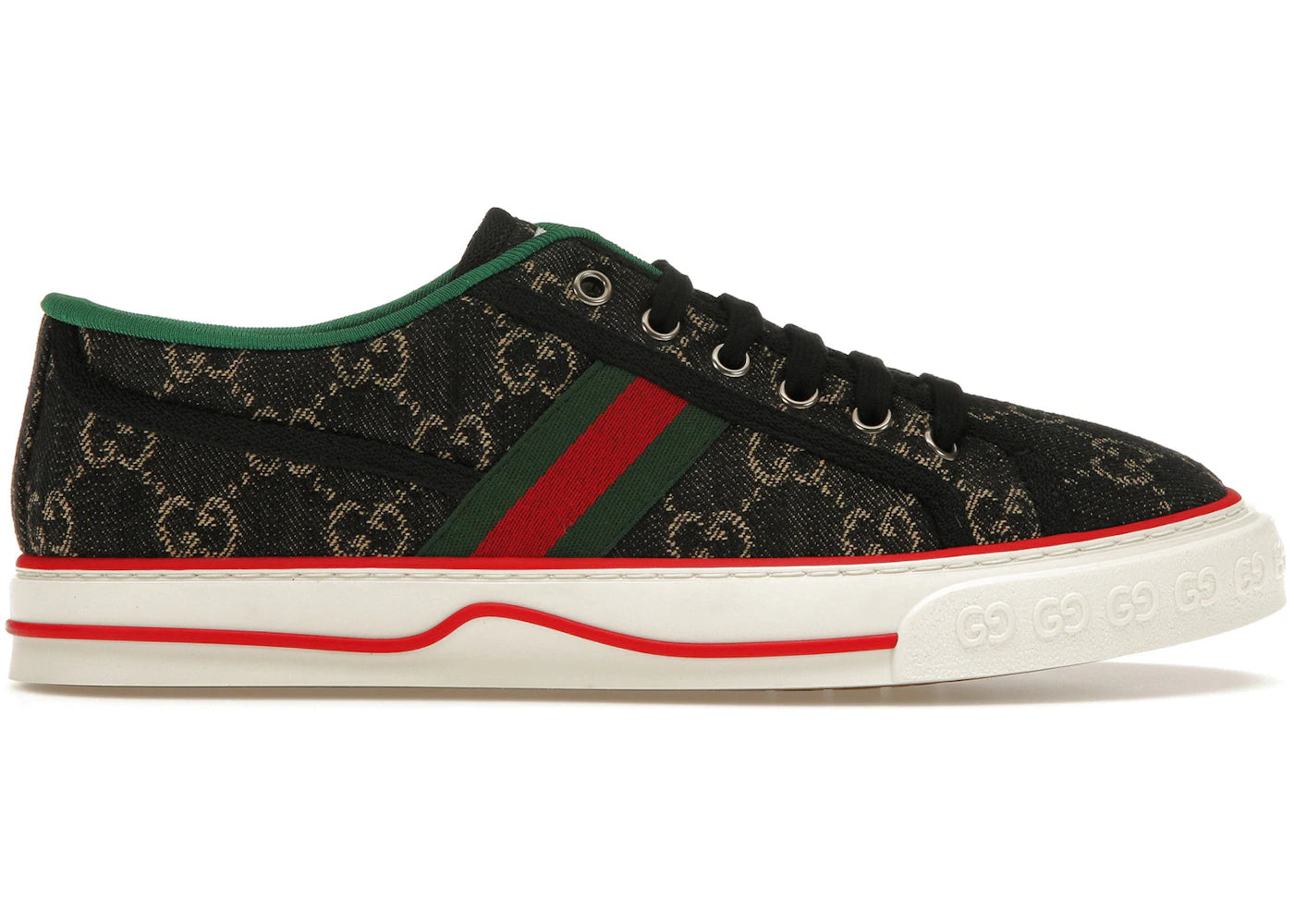 gucci tennis 1977 gg logo black multi
