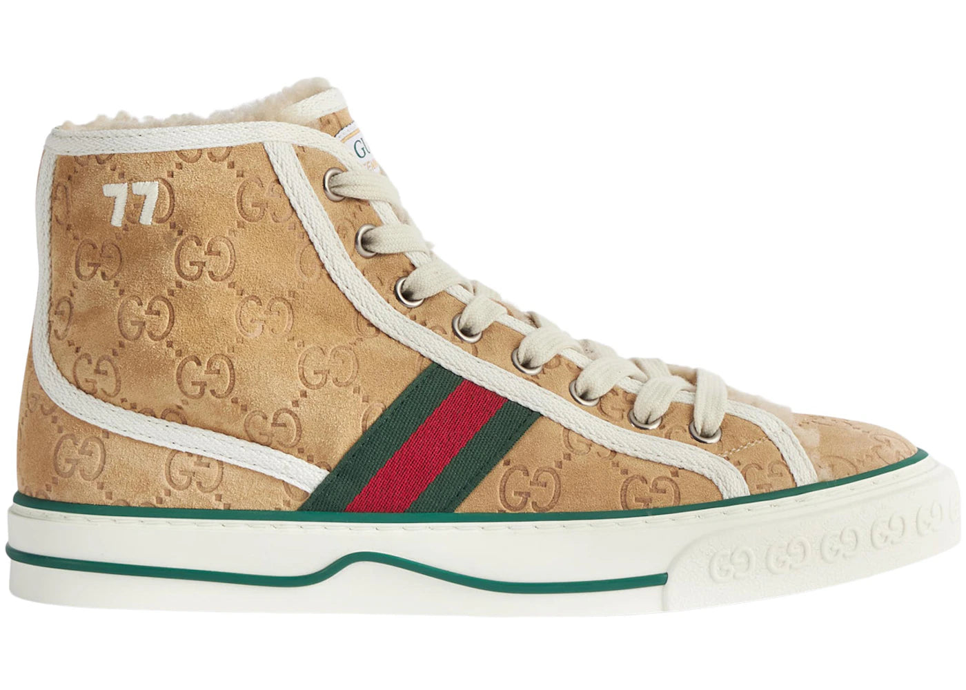 gucci tennis 1977 high gg brown suede (women's)