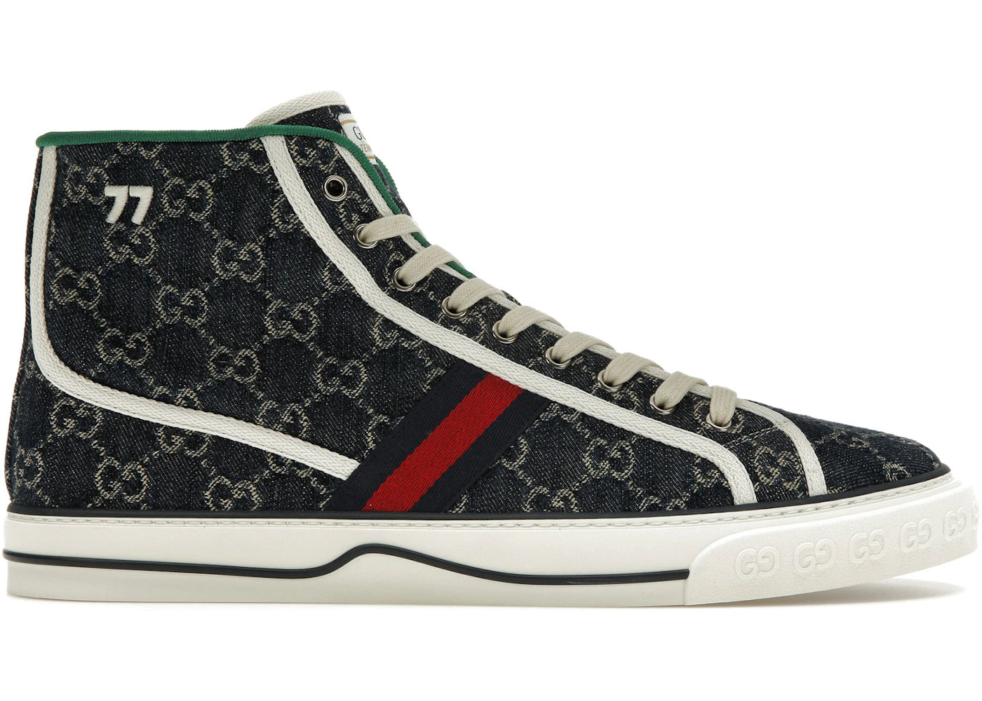 gucci tennis 1977 high top sneaker blue