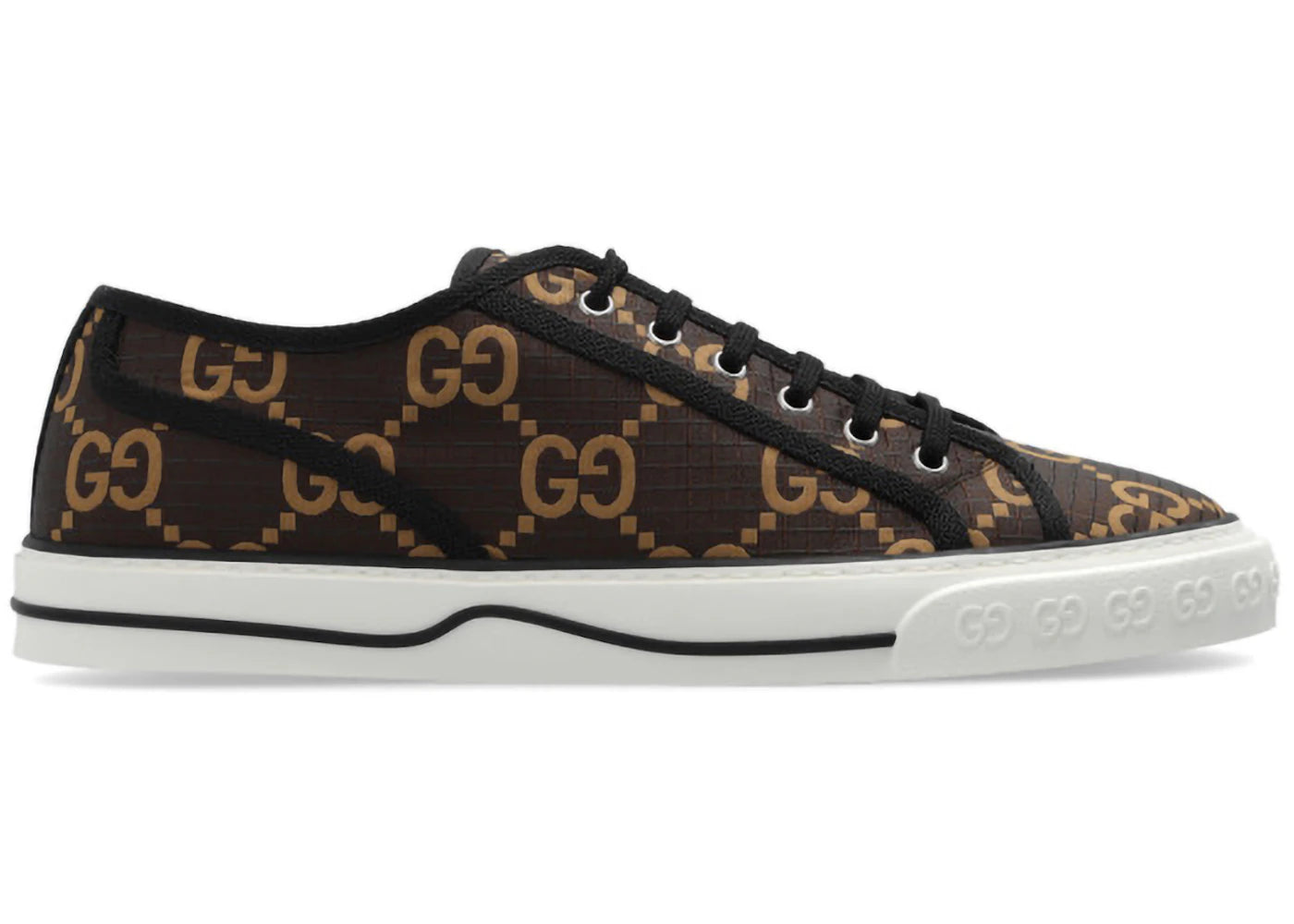 gucci tennis 1977 low gg monogram ebony beige