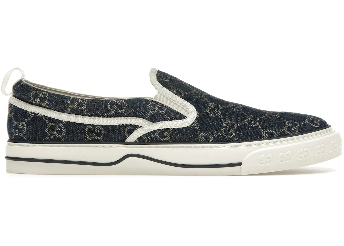 gucci tennis 1977 slip on denim